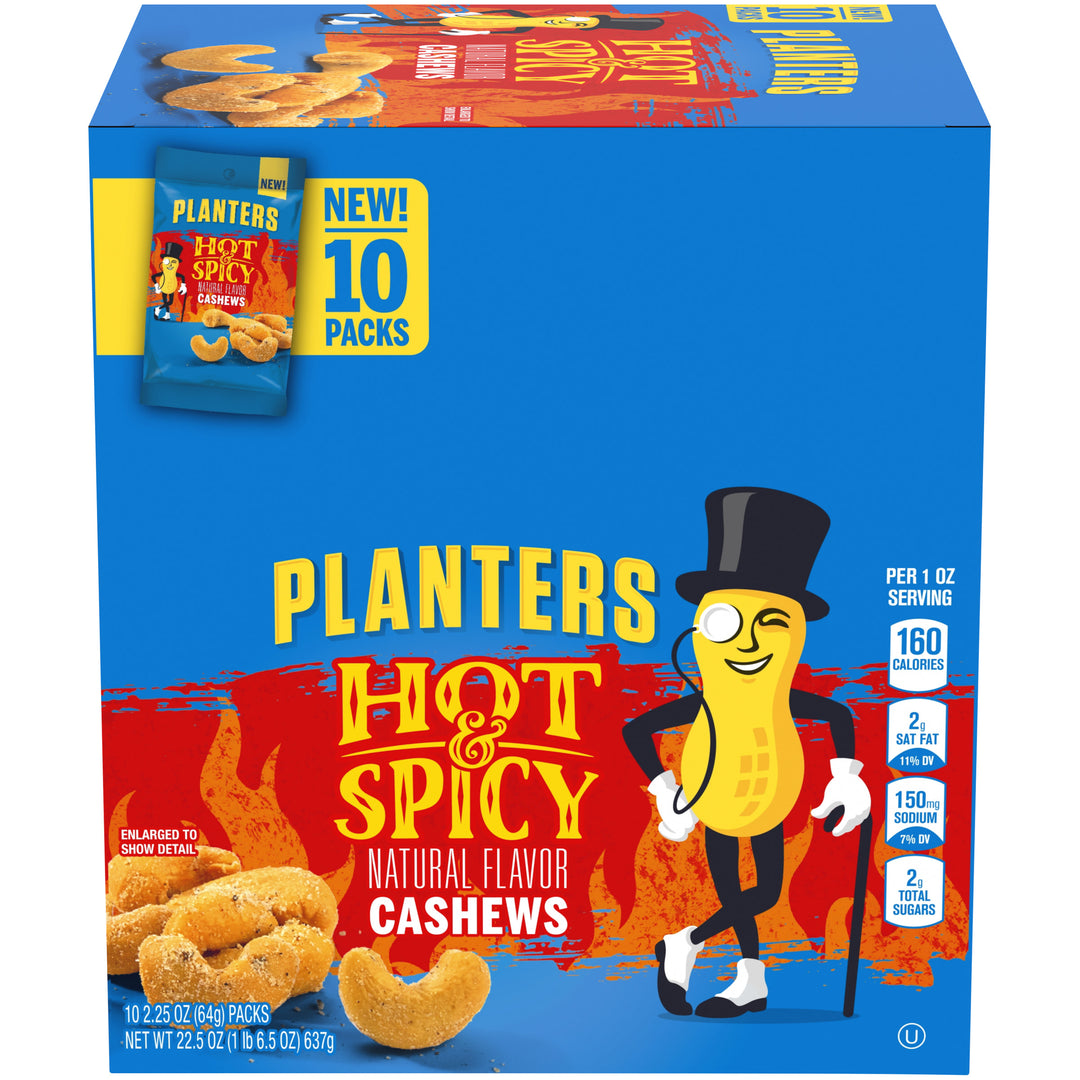 Planters Hot & Spicy Cashews 64 g Imported Exotic Wholesale Snacks Montreal Quebec Canada