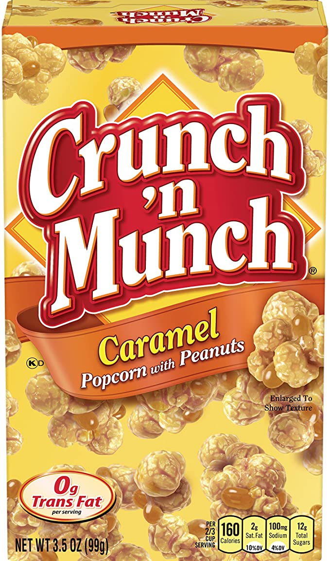 Crunch 'N Munch Caramel Popcorn with Peanuts 99 g (12 Pack)