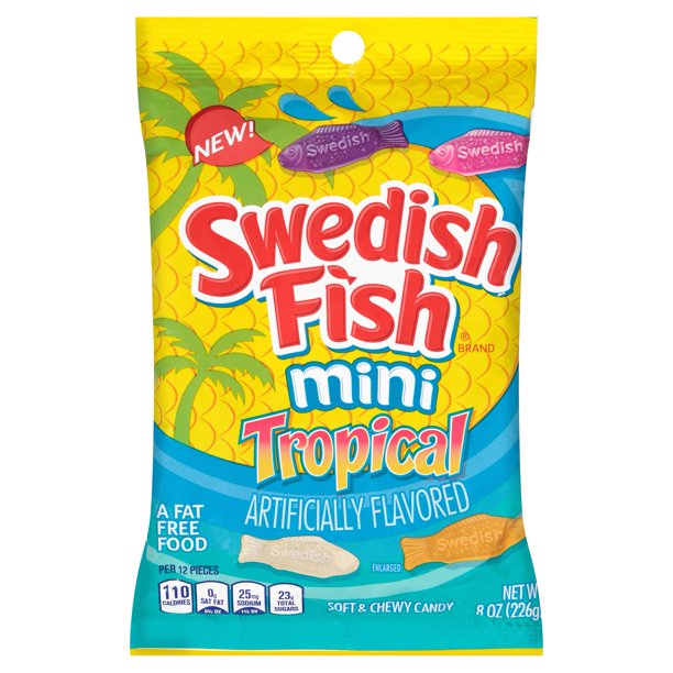 Swedish Fish Tropical Peg Bag 226 g (12 Pack) Exotic Candy Wholesale Montreal Quebec Canada