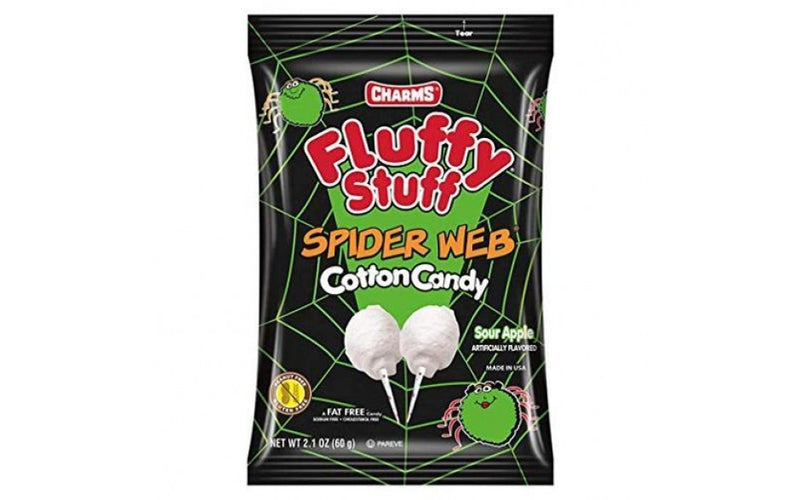 Charms Fluffy Stuff Halloween Spider Web Cotton Candy 60 g (24 Pack)