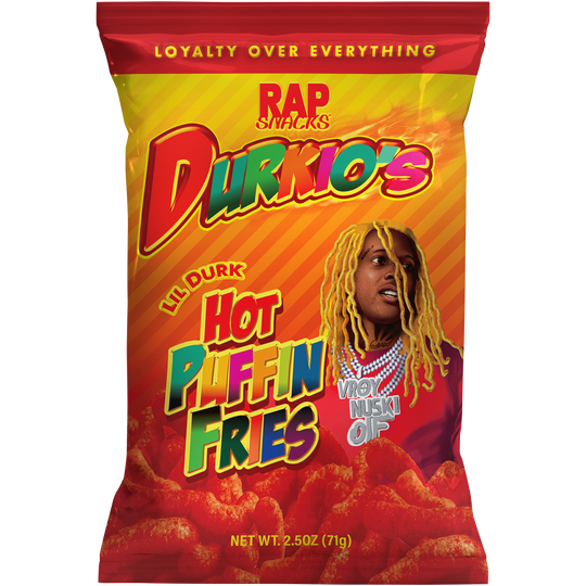 Durkio's Lil Durk Hot Puffin Fries 71 g (24 Pack) Imported Exotic Snacks Wholesale Montreal Quebec Canada