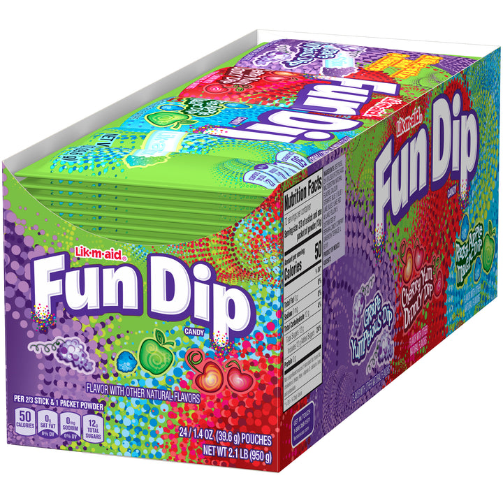 Lik-M-Aid Fun Dip Candy 39.6 g (24 Pack) Imported Exotic Candy Wholesale MOntreal Quebec Canada