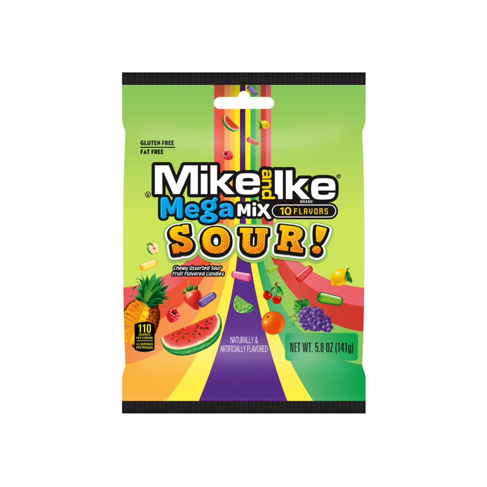 Mike & Ike Mega Mix Sour Bag 141 g (12 Pack) Exotic Candy Wholesale Montreal Quebec Canada