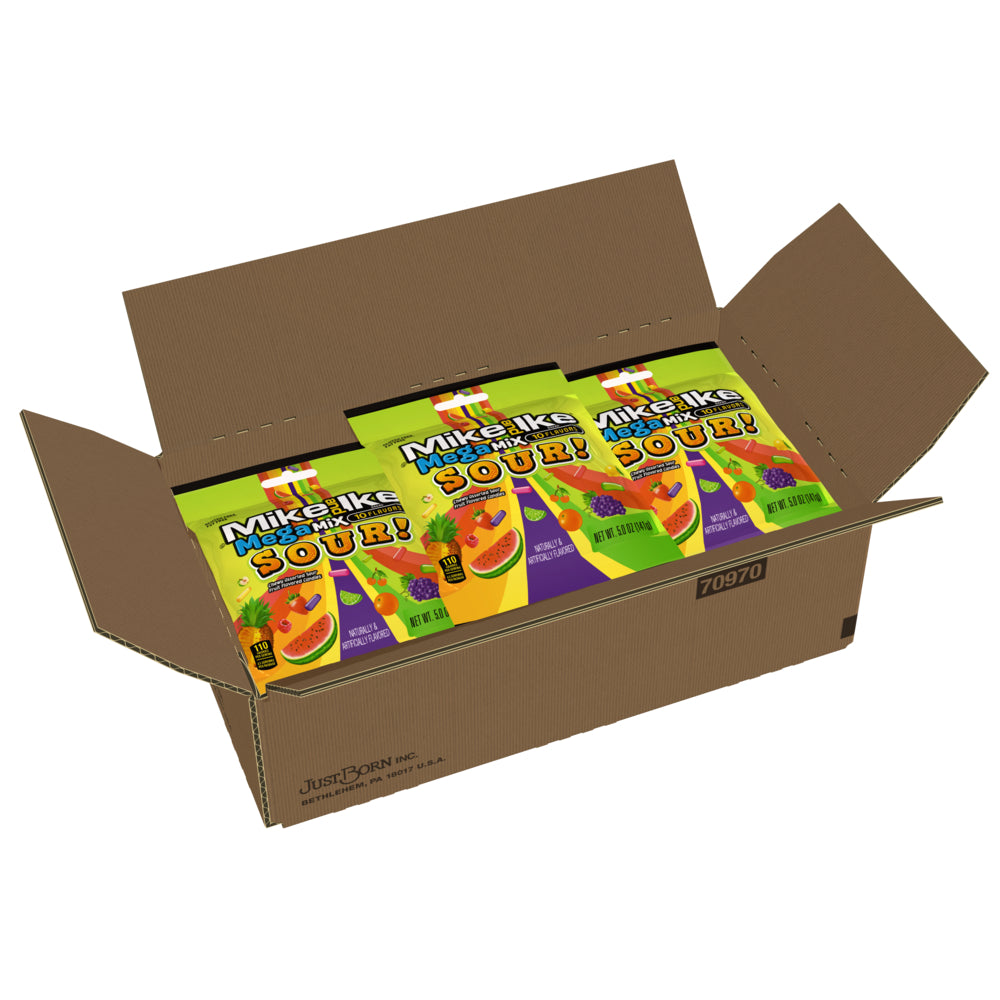 Mike & Ike Mega Mix Sour Bag 141 g (12 Pack)