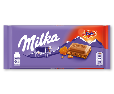 Milka Daim Chocolate Bar 100 g (22 Pack) Exotic Snacks Wholesale Montreal Quebec Canada