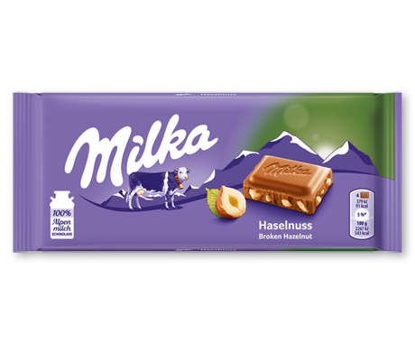 Milka Hazelnut Chocolate Bar 100 g (22 Pack) Exotic Snacks Wholesale Montreal Quebec Canada