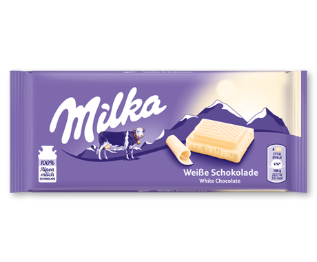 Milka White Chocolate Bar 100 g (22 Pack) Exotic Candy Wholesale Montreal Quebec Canada