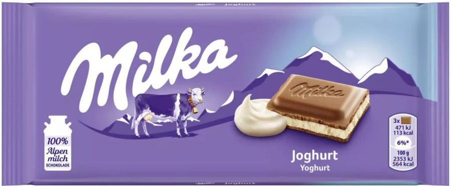 Milka Yoghurt Chocolate Bar 100 g (23 Pack) Exotic Snacks Wholesale Montreal Quebec Canada