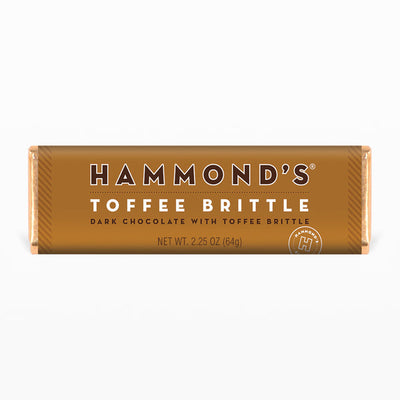 Hammond's Toffee Brittle Dark Chocolate Candy Bar 64 g (12 Pack) Exotic Snacks Wholesale Montreal Quebec Canada