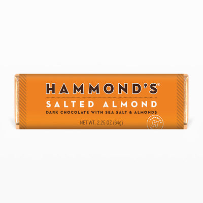 Hammond's Salted Almond Dark Chocolate Candy Bar 64 g (12 Pack) Exotic Snacks Wholesale Montreal Quebec Canada