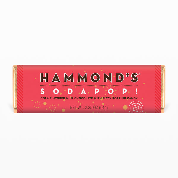 Hammond's Sodapop! Milk Chocolate Candy Bar 64 g (12 Pack) Exotic Snacks Wholesale Montreal Quebec Canada