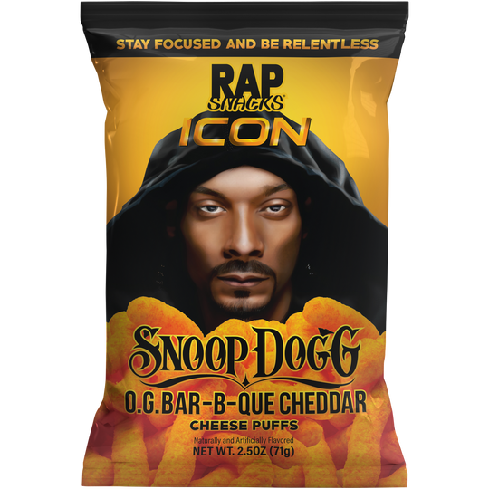 Snoop Dogg O.G. Bar-B-Que Cheddar Cheese Puffs 71 g (24 Pack) Imported Exotic Snacks Wholesale Montreal Quebec Canada