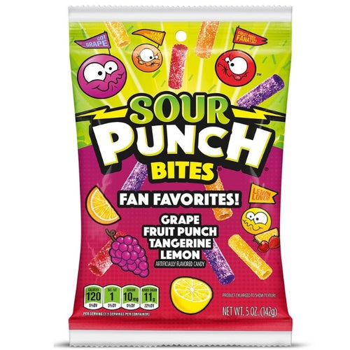 Sour Punch Bites Fan Favorites 142 g (12 Pack) Imported Exotic Candy Wholesale MOntreal QUebec Canada