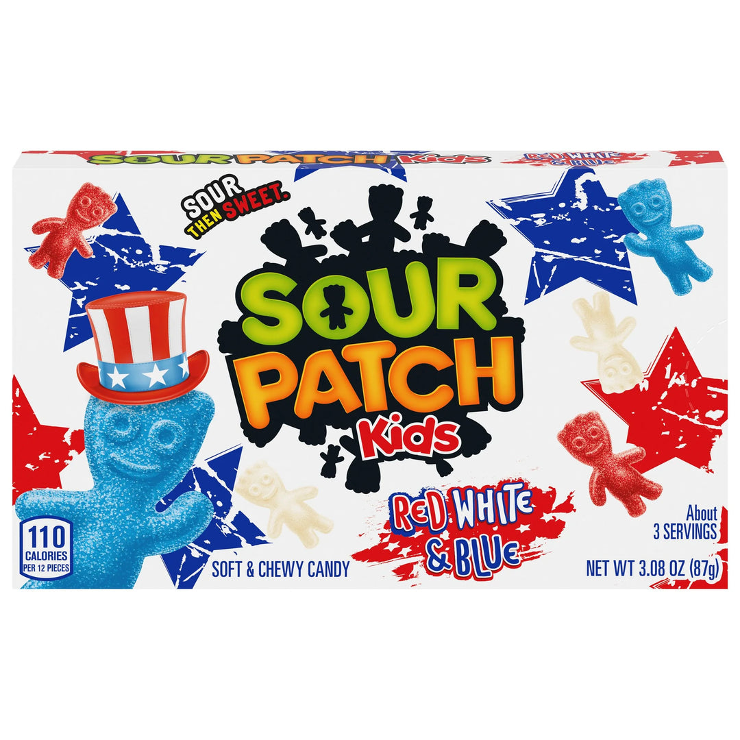 Sour Patch Red White & Blue Theater Box 87 g (12 Pack) Exotic Candy Wholesale Montreal Quebec Canada