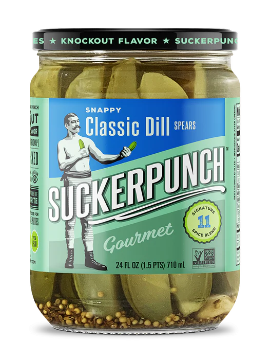 SuckerPunch Pickle Jar Snappy Classic Dill Spears 710 ml (6 Pack)