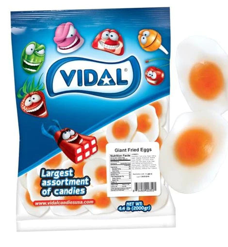 Vidal Bulk Giant Fried Eggs Gummi Candy 2 kg (6 Pack) Exotic Candy Wholesale Montreal QUebec Canada