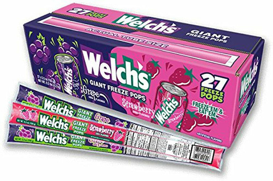 Welch's Giant Soda Pop Freezies 157 mL (27 Pack) Exotic Candy Wholesale Montreal Quebec Canada