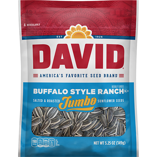 David Jumbo Buffalo Style Ranch Sunflower Seeds 149 g (12 Pack) Exotic Snacks Wholesale Montreal Quebec Canada