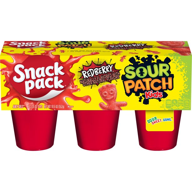 Sour Patch Kids Snack Pack Redberry Jello 92 g (8 Pack)