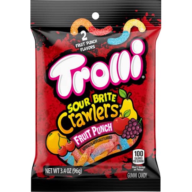 Trolli Sour Brite Crawlers Fruit Punch 96 g (12 Pack) Imported Exotic Candy Wholesale Montreal QUebec Canada