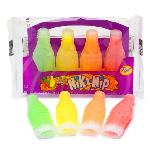 Nik L Nip 4-Pack Wax Bottle Candy 39.4 g (18 Pack) Exotic Candy Wholesale Montreal Quebec Canada