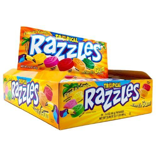 Razzles Tropical Candy 40 g (24 Pack)
