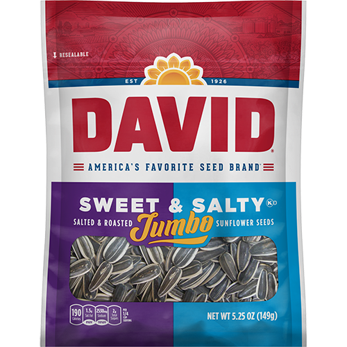 David Jumbo Sweet & Salty Sunflower Seeds 149 g (12 Pack) Exotic Snacks Wholesale Montreal Quebec Canada