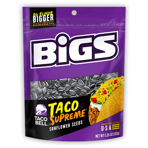 BIGS Taco Bell Taco Supreme Sunflower Seeds 152 g (12 Pack) Exotic Snacks Wholesale Montreal Quebec Canada