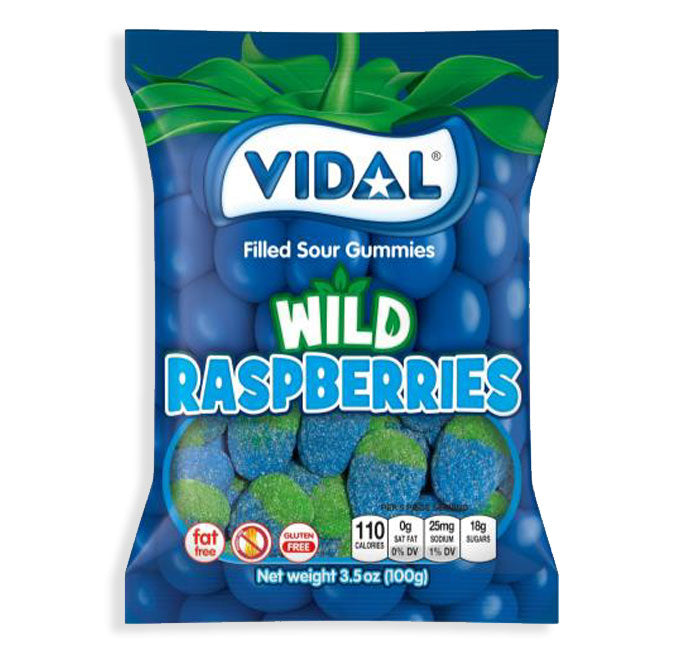 Vidal Wild Raspberries Sour Gummi Candy 100 g (14 Pack) Exotic Candy Wholesale Montreal Quebec Canada