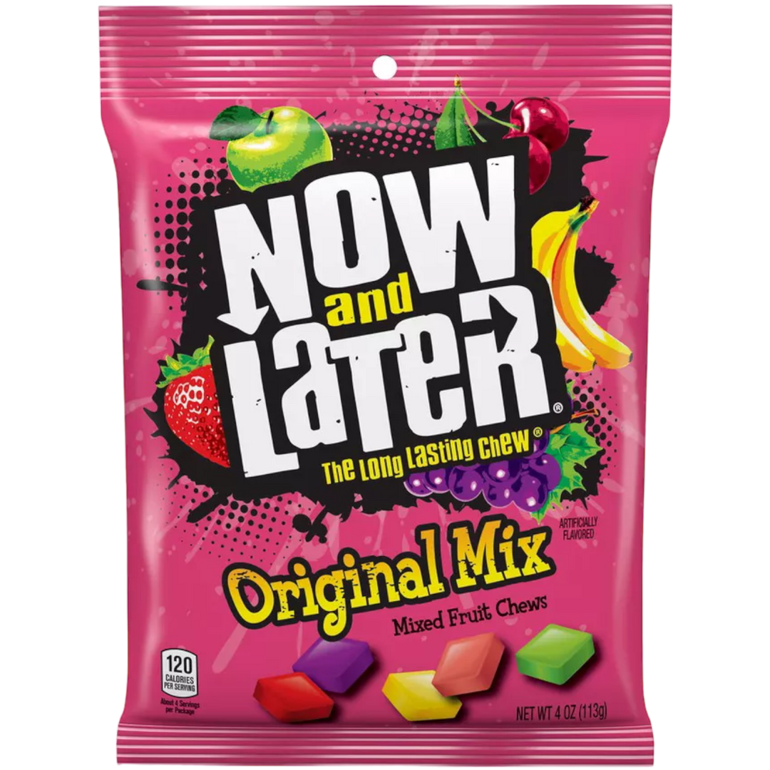 Now and Later Original Mix Peg Bag 113 g (12 Pack) Exotic Candy Wholesale Montreal Quebec Canada